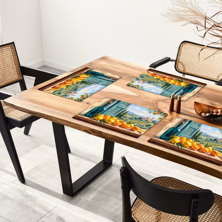 Placemat - 6 pieces - Bottle - Fruit - Still Life - Fles - Fruit - Stilleven Placemat vinyl groot