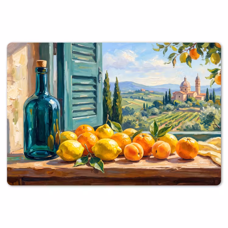 Placemat - 6 pieces - Bottle - Fruit - Still Life - Fles - Fruit - Stilleven Placemat vinyl groot