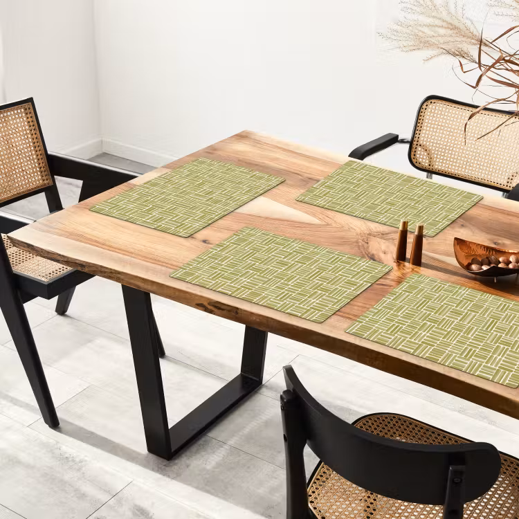 Vlecht - Patroon - Groen Placemat vinyl groot 368 -zzsfeer4_Kitchenyeah-website