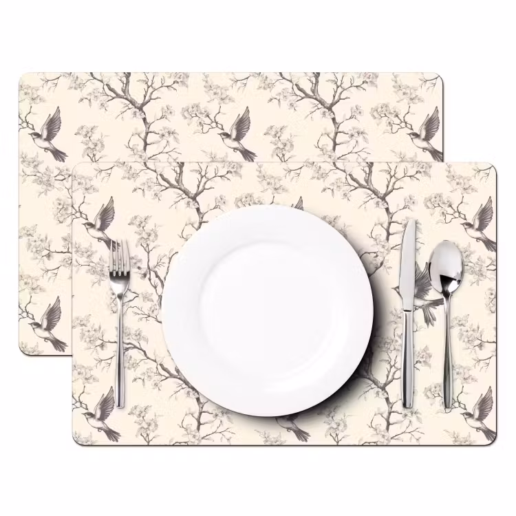 Takken - Vogels - Beige Placemat vinyl groot 368 -zzsfeer2_Kitchenyeah-website
