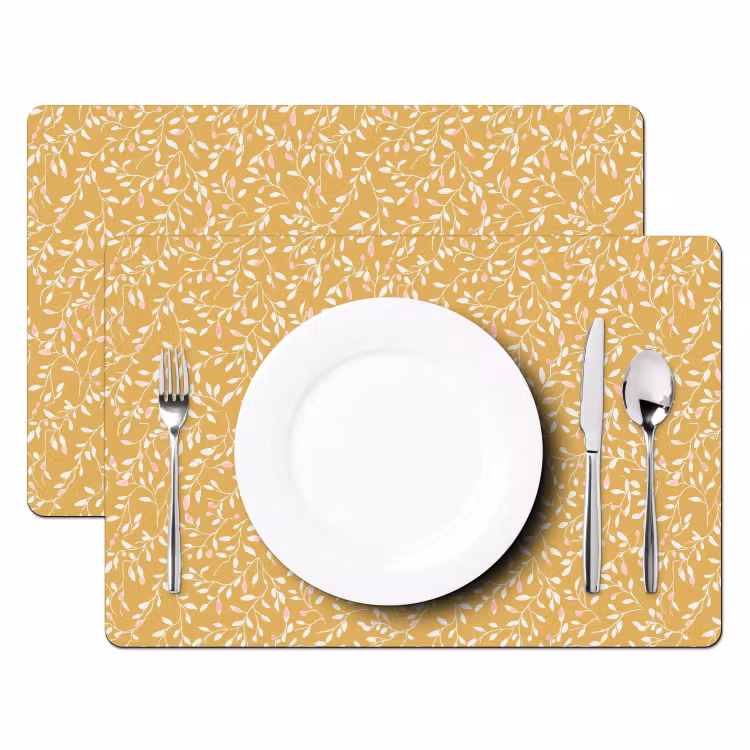 Takjes - Patroon - Oker Placemat vinyl groot 368 -zzsfeer2_Kitchenyeah-website