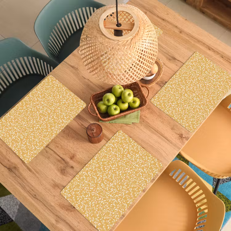 Takjes - Patroon - Oker Placemat vinyl groot 368 -zzsfeer5_Kitchenyeah-website