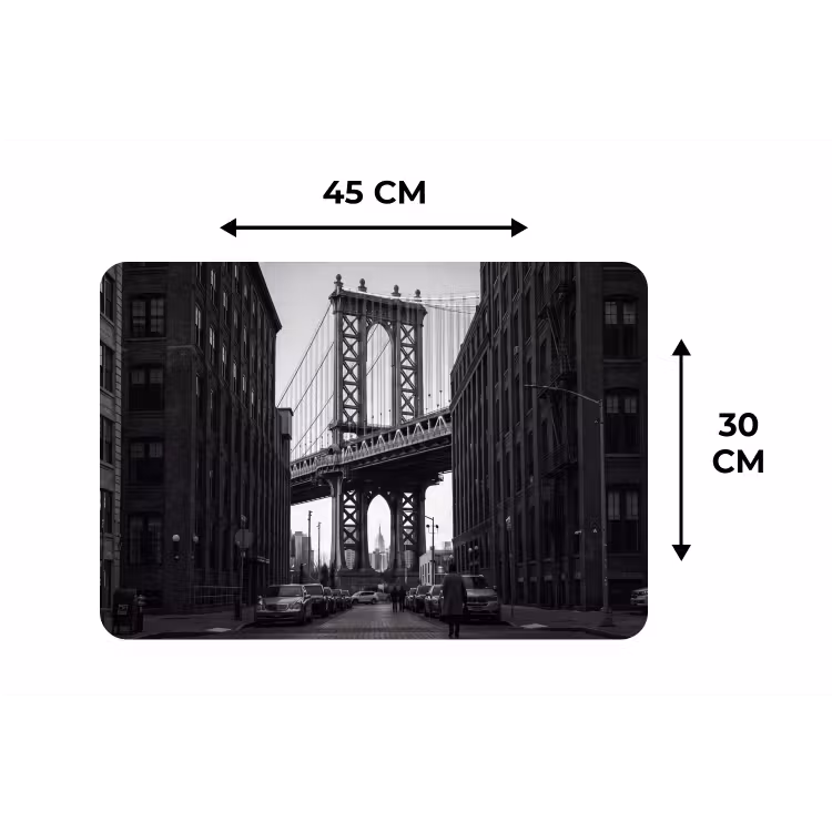 Brug - Stad - Architectuur - Modern - Zwart-wit Placemat vinyl groot -specs