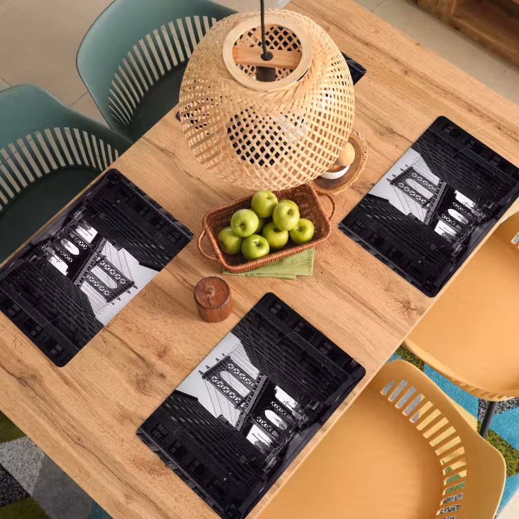 Brug - Stad - Architectuur - Modern - Zwart-wit Placemat vinyl groot -zzsfeer5_Kitchenyeah-website