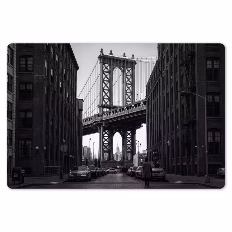 Brug - Stad - Architectuur - Modern - Zwart-wit Placemat vinyl groot -zzsfeer1_Kitchenyeah-website