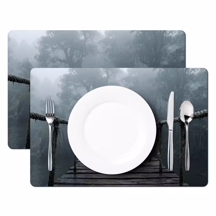 Brug - Jungle - Mist - Natuur Placemat vinyl groot -zzsfeer2_Kitchenyeah-website