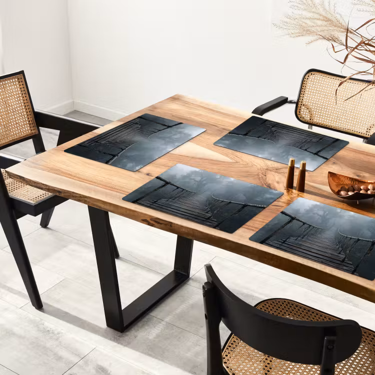 Brug - Jungle - Mist - Natuur Placemat vinyl groot -zzsfeer4_Kitchenyeah-website