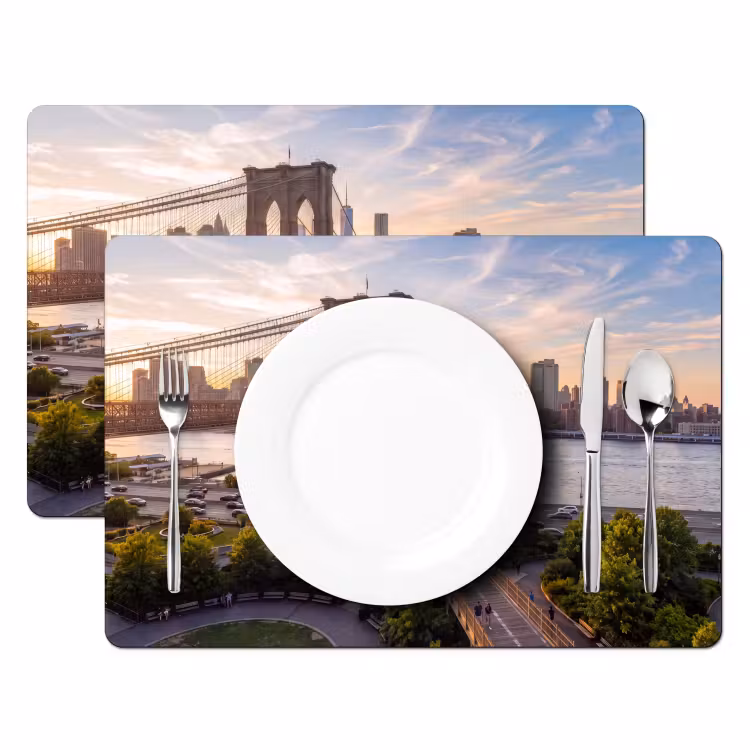 Brug - Rivier - Stad - Zonsondergang - Architectuur Placemat vinyl groot -zzsfeer2_Kitchenyeah-website