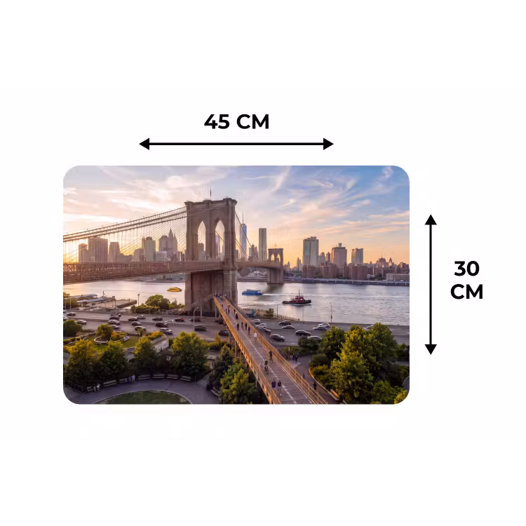 Brug - Rivier - Stad - Zonsondergang - Architectuur Placemat vinyl groot -specs