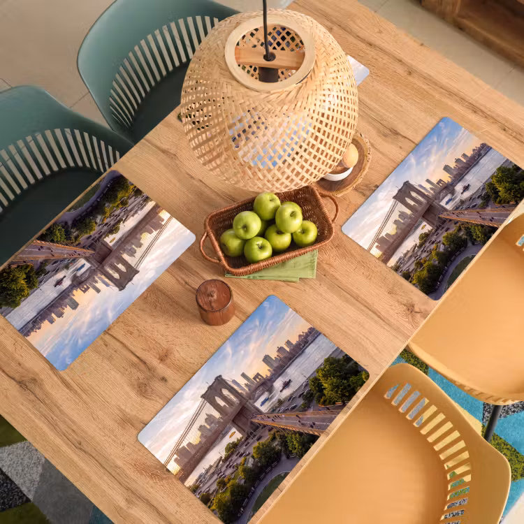 Brug - Rivier - Stad - Zonsondergang - Architectuur Placemat vinyl groot -zzsfeer5_Kitchenyeah-website