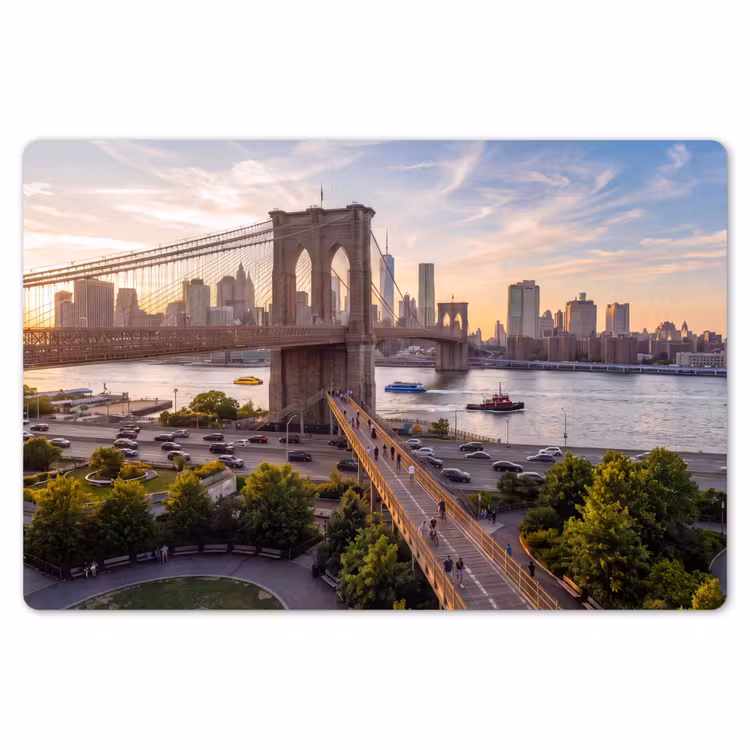 Brug - Rivier - Stad - Zonsondergang - Architectuur Placemat vinyl groot -zzsfeer1_Kitchenyeah-website