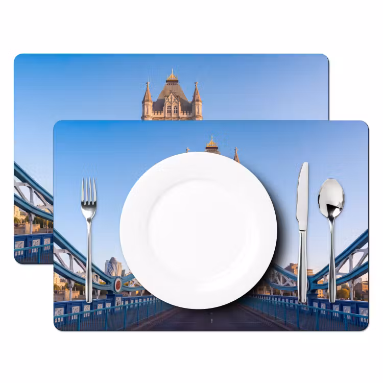 Brug - Toren - Architectuur - Klassiek - Blauw Placemat vinyl groot -zzsfeer2_Kitchenyeah-website
