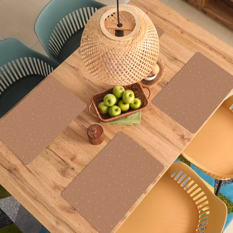 Bruin - Pastel - Stippen Placemat vinyl groot -zzsfeer5_Kitchenyeah-website