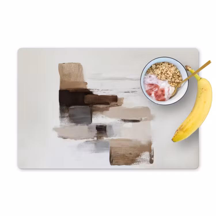 Penseelstreken - Balans - Beige - Bruin Placemat vinyl groot -zzzproduct_Kitchenyeah-website
