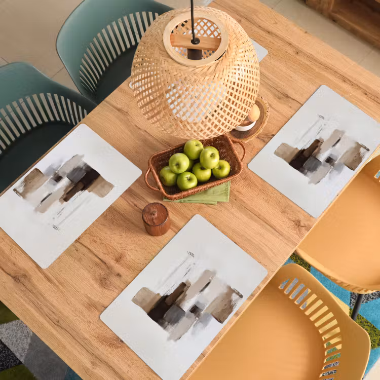Penseelstreken - Balans - Beige - Bruin Placemat vinyl groot -zzsfeer5_Kitchenyeah-website