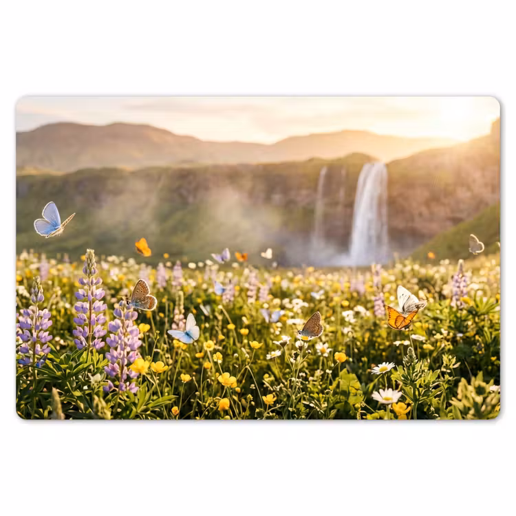 Vlinders - Waterval - Bloemenveld Placemat vinyl groot -zzsfeer1_Kitchenyeah-website
