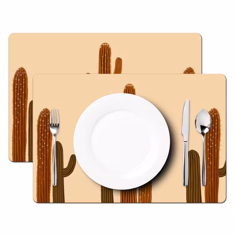 Cactus - Woestijn - Zand - Bruin Placemat vinyl groot -zzsfeer2_Kitchenyeah-website