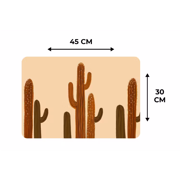 Cactus - Woestijn - Zand - Bruin Placemat vinyl groot -specs