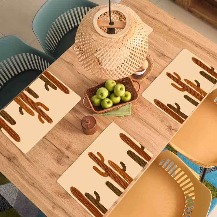 Cactus - Woestijn - Zand - Bruin Placemat vinyl groot -zzsfeer5_Kitchenyeah-website