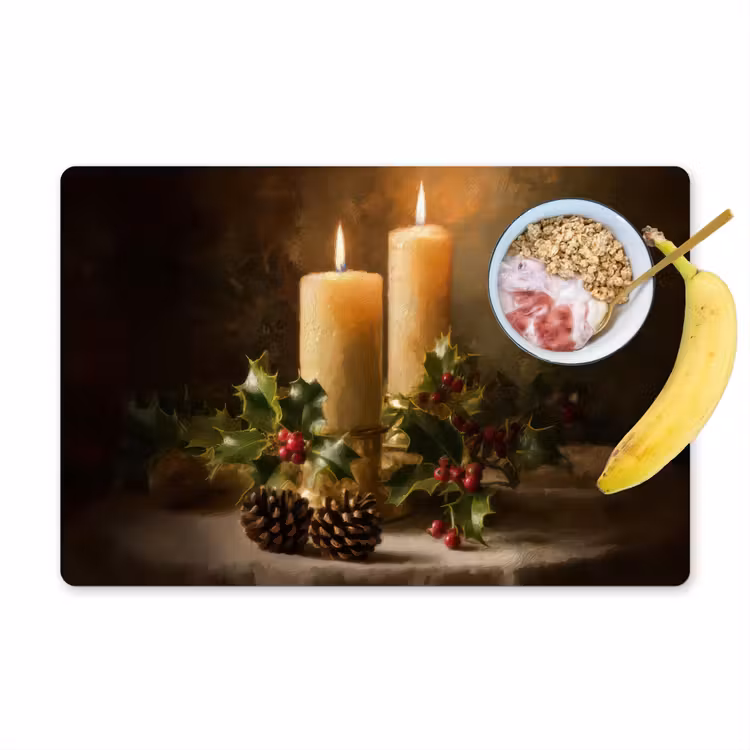 Kaarslicht - Kerst - Veelkleurig Placemat vinyl groot -zzzproduct_Kitchenyeah-website