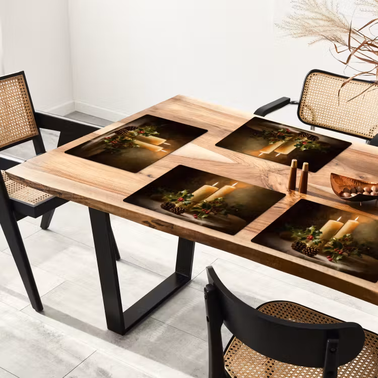 Kaarslicht - Kerst - Veelkleurig Placemat vinyl groot -zzsfeer4_Kitchenyeah-website