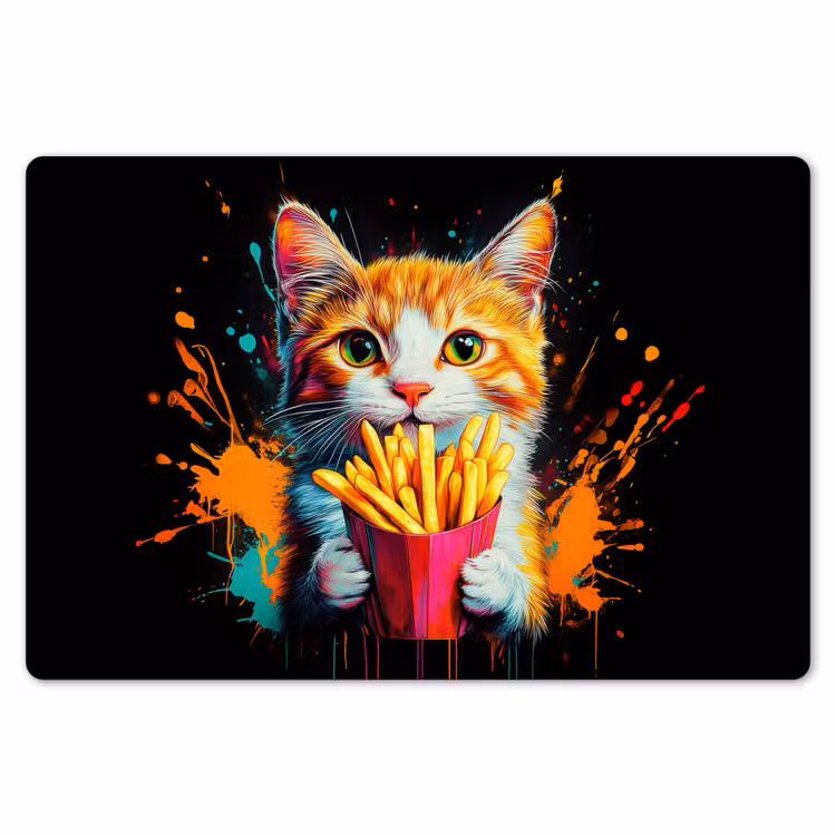 Kat - Eten - Patat - Graffiti - Abstract Placemat vinyl groot -zzsfeer1_Kitchenyeah-website