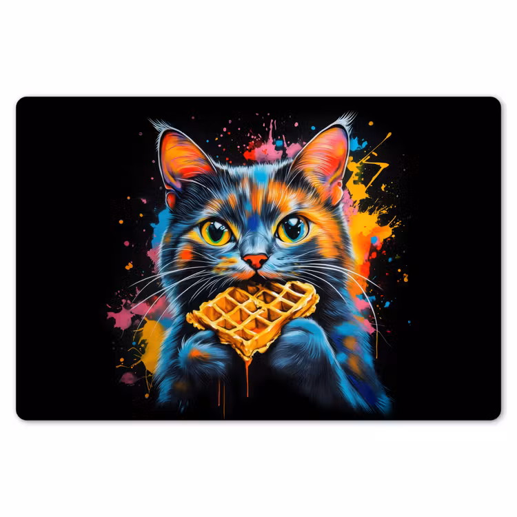 Kat - Graffiti - Kleurrijk - Wafel - Eten Placemat vinyl groot -zzsfeer1_Kitchenyeah-website