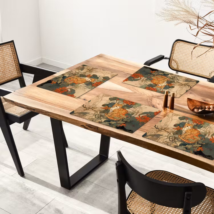 Kat - Sierlijk - Bloemen Placemat vinyl groot -zzsfeer4_Kitchenyeah-website