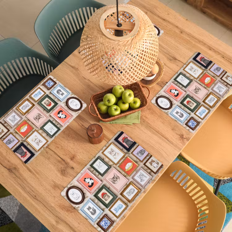 Kat - Portret - Dieren - Illustratie - Lijst Placemat vinyl groot -zzsfeer5_Kitchenyeah-website
