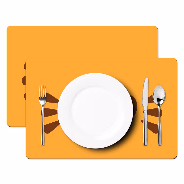 Kat - Simplistisch - Oranje - Vrolijk Placemat vinyl groot -zzsfeer2_Kitchenyeah-website