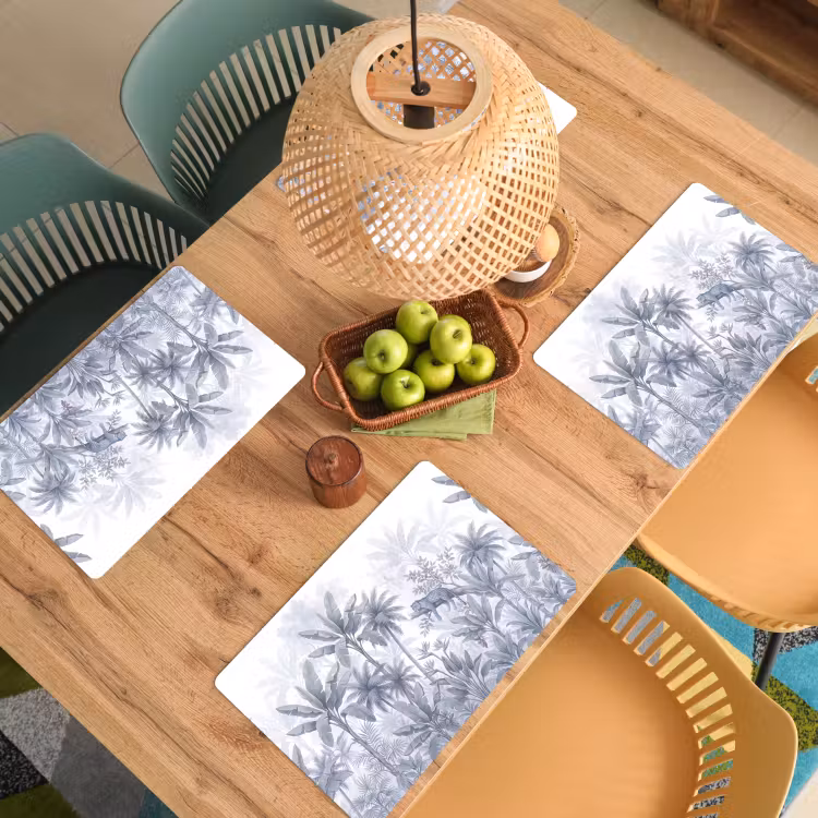 Kat - Tropisch bos - Modern - Grijs Placemat vinyl groot -zzsfeer5_Kitchenyeah-website