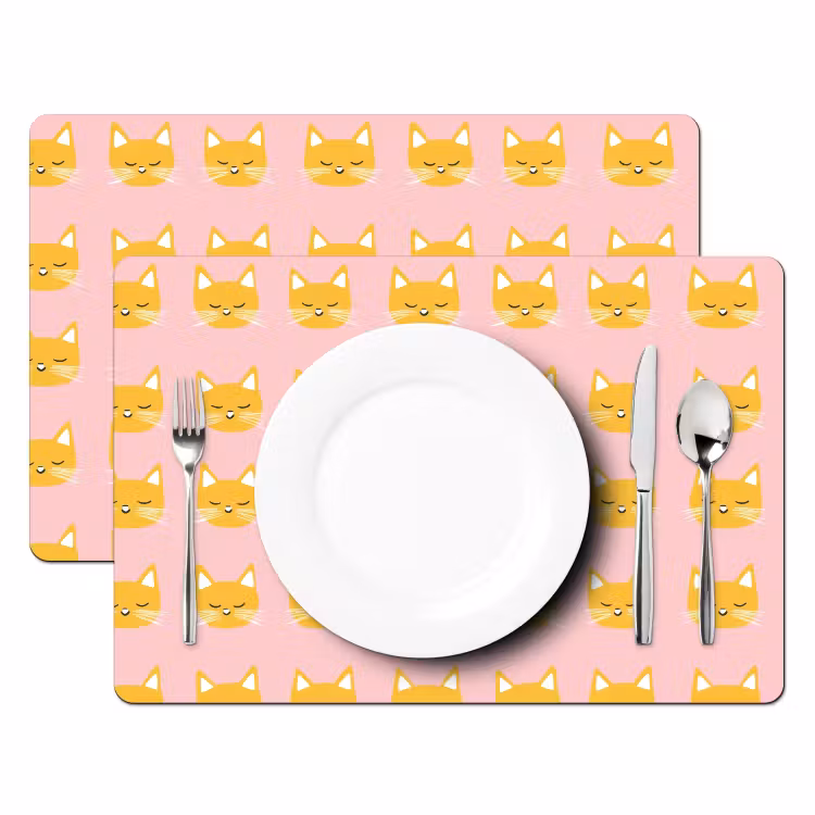 Katten - Patroon - Roze Placemat vinyl groot 368 -zzsfeer2_Kitchenyeah-website