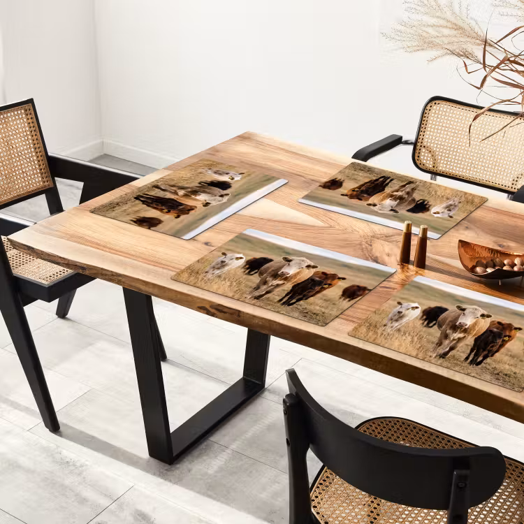 Runderen - Kudde - Landschap - Weide - Rustig Placemat vinyl groot -zzsfeer4_Kitchenyeah-website