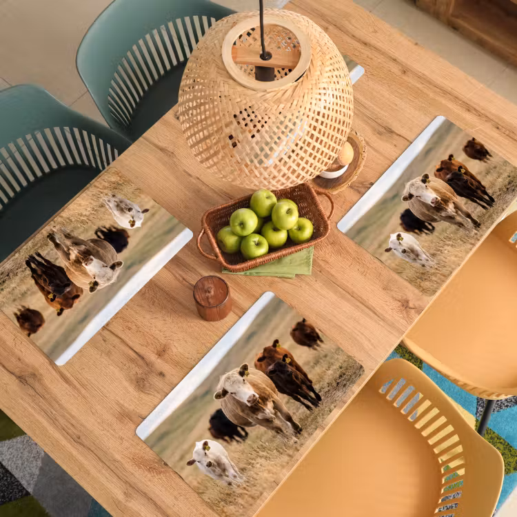 Runderen - Kudde - Landschap - Weide - Rustig Placemat vinyl groot -zzsfeer5_Kitchenyeah-website