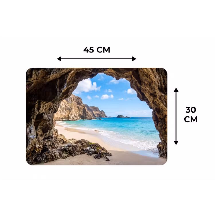 Grot - Strand - Zee - Blauw Placemat vinyl groot -specs