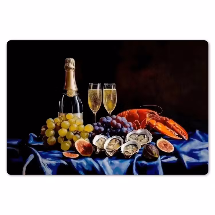 Champagne - Luxe - Oesters Placemat vinyl groot -zzsfeer1_Kitchenyeah-website