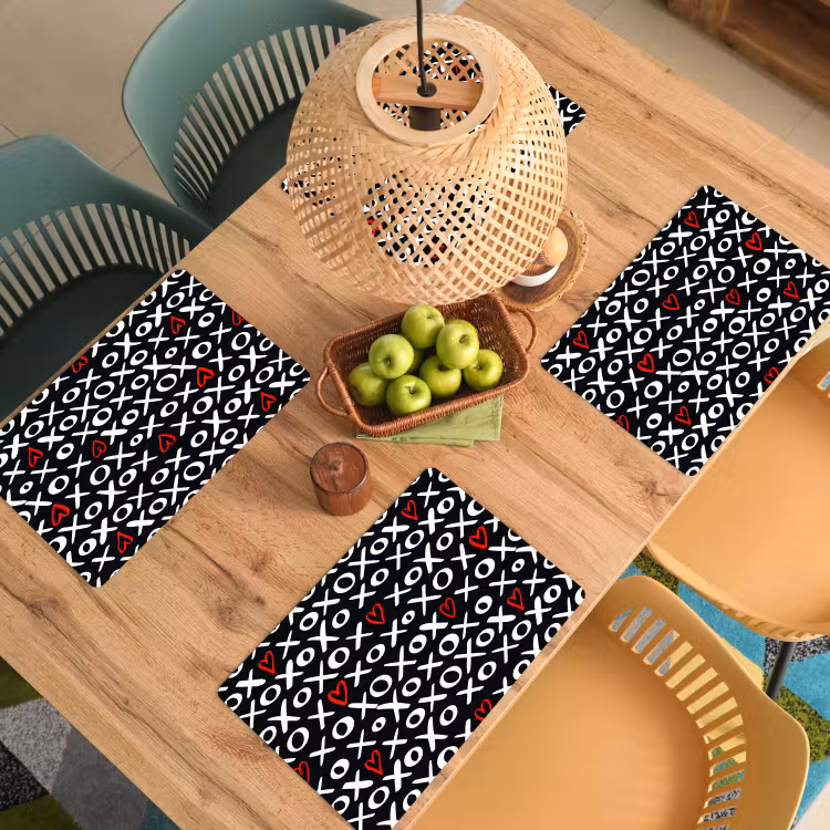 Tekens - Wit - Zwart Placemat vinyl groot 368 -zzsfeer5_Kitchenyeah-website