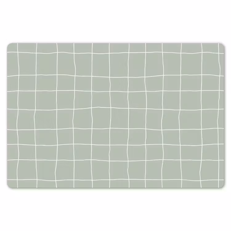 Ruitpatroon - Golvend - Groen Placemat vinyl groot 368 -zzsfeer1_Kitchenyeah-website