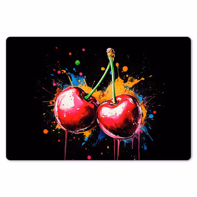 Kersen - Fruit - Graffiti - Verf - Abstract - Modern - Kleurrijk Placemat vinyl groot -zzsfeer1_Kitchenyeah-website
