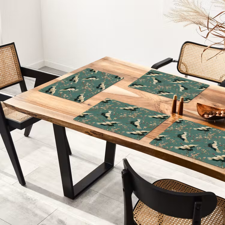 Kersenbloesem - Kraamvogels - Groen Placemat vinyl groot 368 -zzsfeer4_Kitchenyeah-website