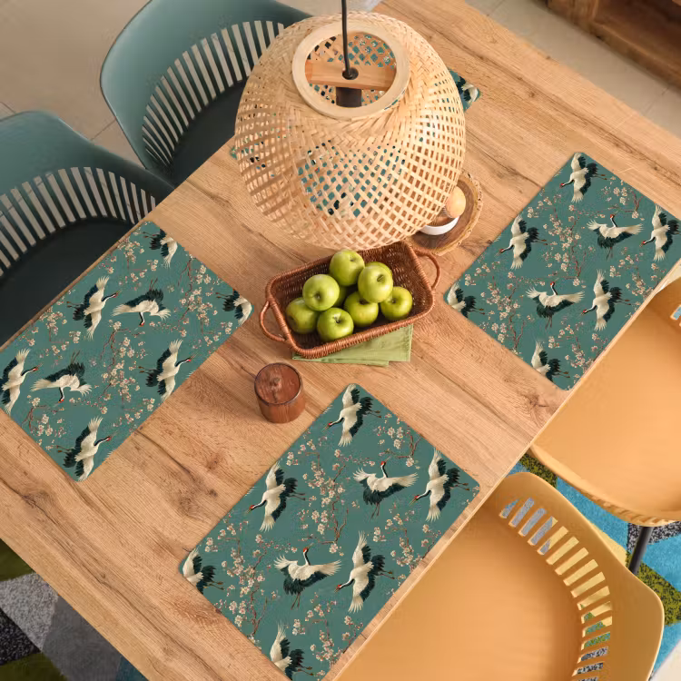 Kersenbloesem - Kraamvogels - Groen Placemat vinyl groot 368 -zzsfeer5_Kitchenyeah-website