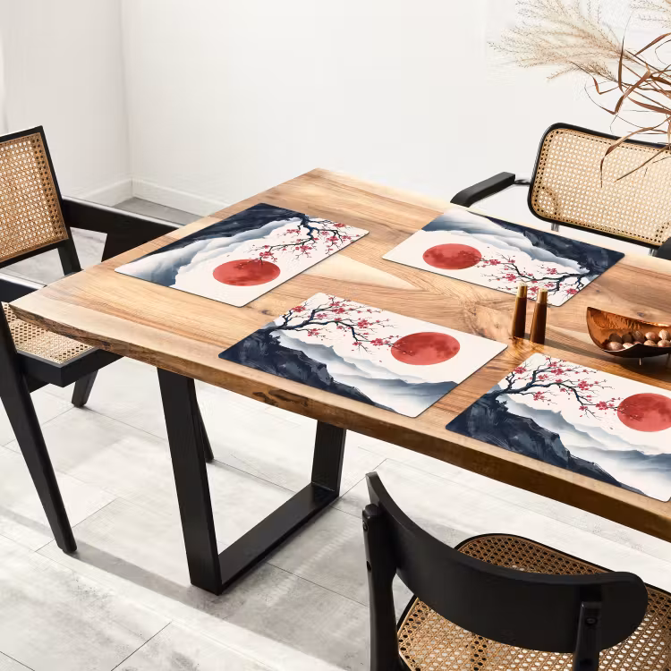 Kersenbloesem - Oosters - Rood Placemat vinyl groot -zzsfeer4_Kitchenyeah-website