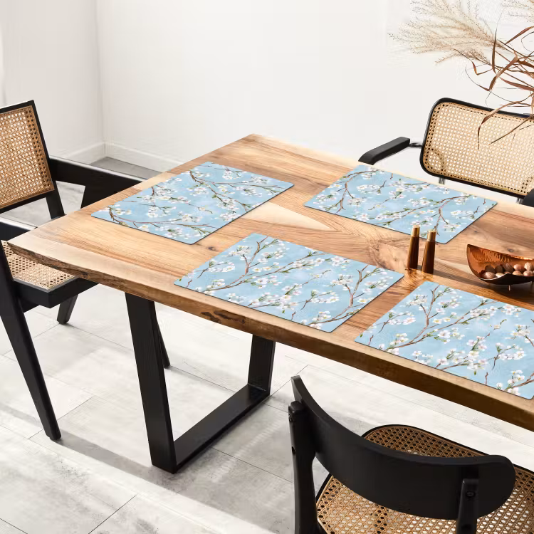 Kersenbloesem - Textuur - Blauw Placemat vinyl groot 368 -zzsfeer4_Kitchenyeah-website