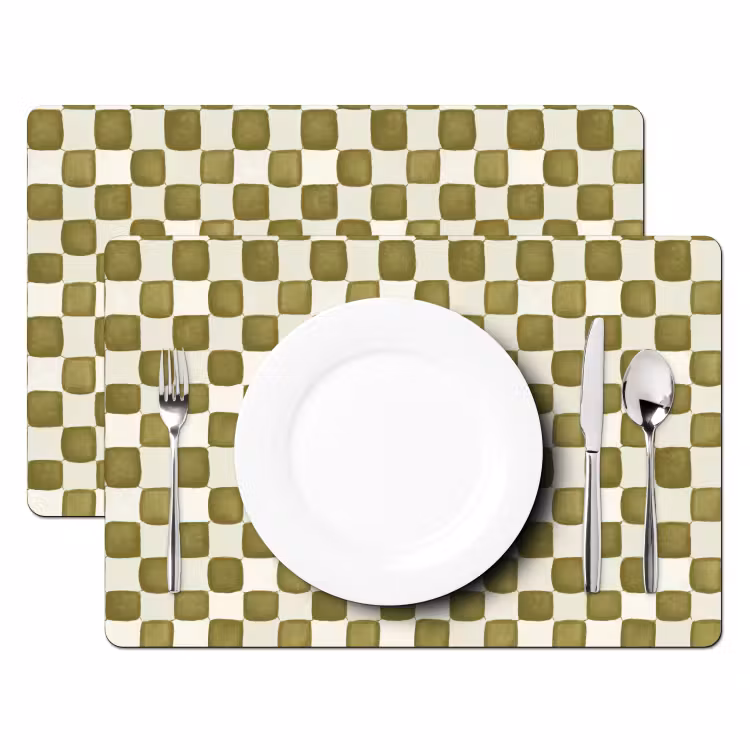 Schaak - Patroon - Groen Placemat vinyl groot 368 -zzsfeer2_Kitchenyeah-website