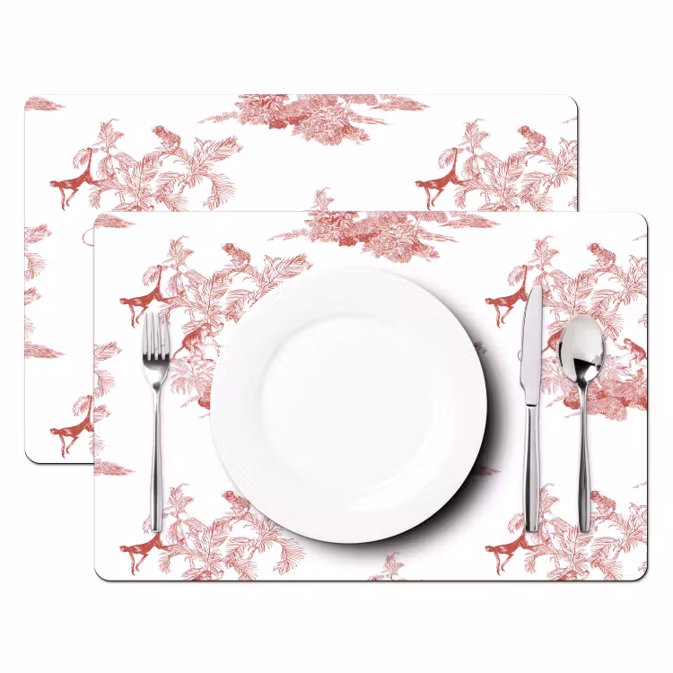 Chimpansee - Beplanting - Rood Placemat vinyl groot 368 -zzsfeer2_Kitchenyeah-website