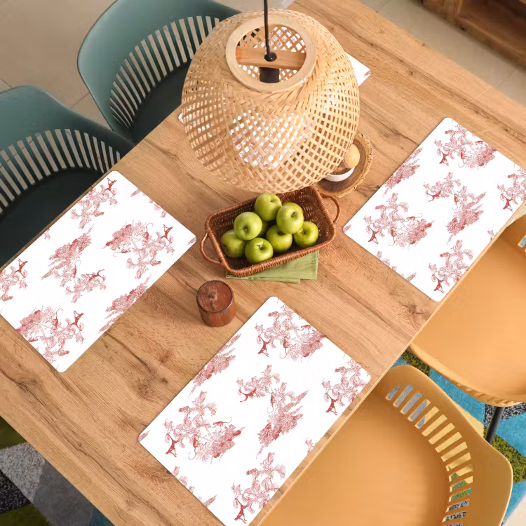 Chimpansee - Beplanting - Rood Placemat vinyl groot 368 -zzsfeer5_Kitchenyeah-website