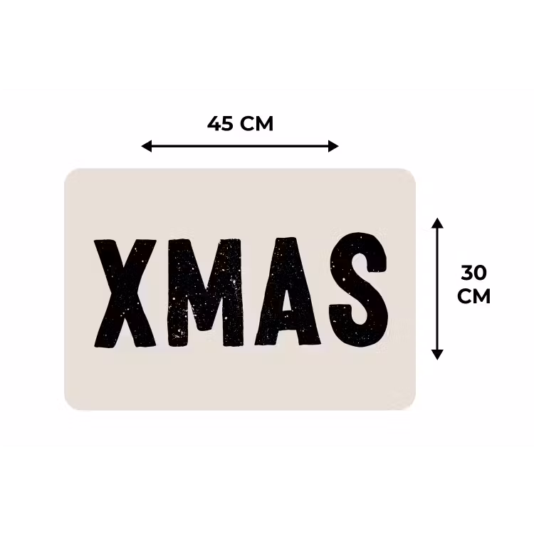 Kerst - Beige - Quotes - Xmas - Feestdagen Placemat vinyl groot -specs