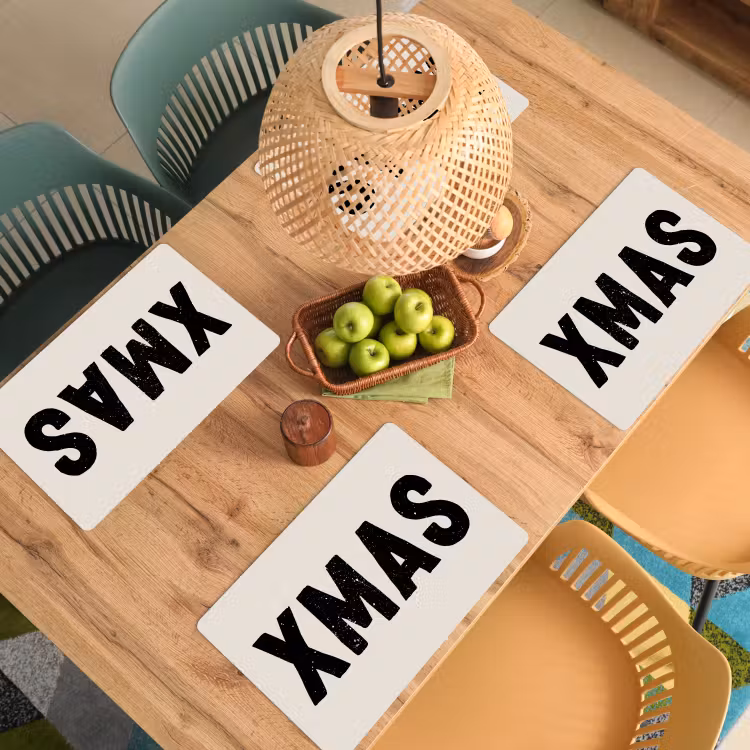Kerst - Beige - Quotes - Xmas - Feestdagen Placemat vinyl groot -zzsfeer5_Kitchenyeah-website