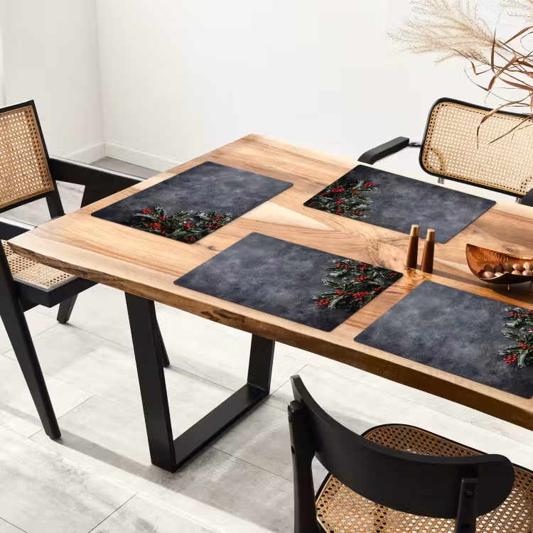 Christmas - Takken - Winter - Rood Placemat vinyl groot -zzsfeer4_Kitchenyeah-website