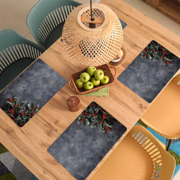 Christmas - Takken - Winter - Rood Placemat vinyl groot -zzsfeer5_Kitchenyeah-website
